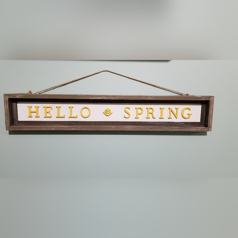 Art & Decals Wall Decor Hello Spring Yellow and White NWT